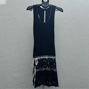 Moda International Black and White Lace Midi Dress